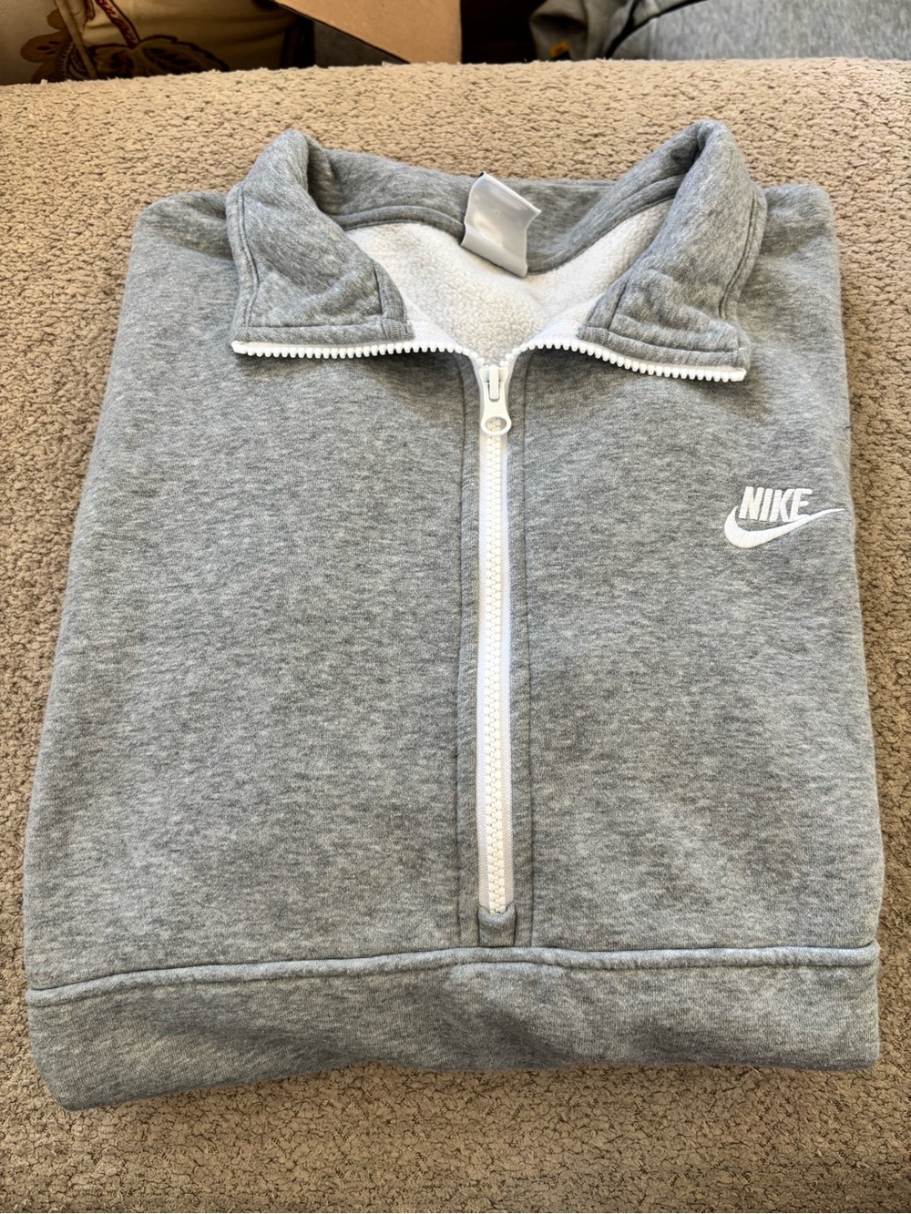 Nike Light Gray Zip-Up Pullover